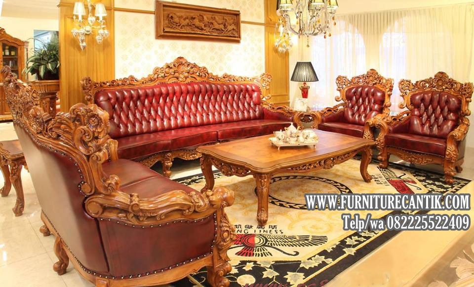 Kursi Sofa Ruang Tamu Jati Mewah Ukiran Nusantara