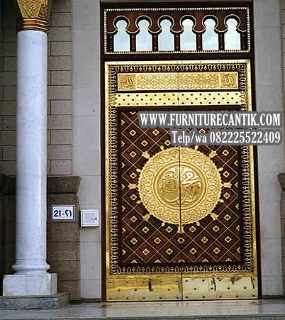 Pintu Masjid Kayu Jati Ukiran Mewah