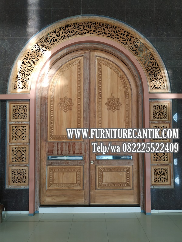 Pintu Masjid Kayu Jati  Model Lengkung Toko Furniture 