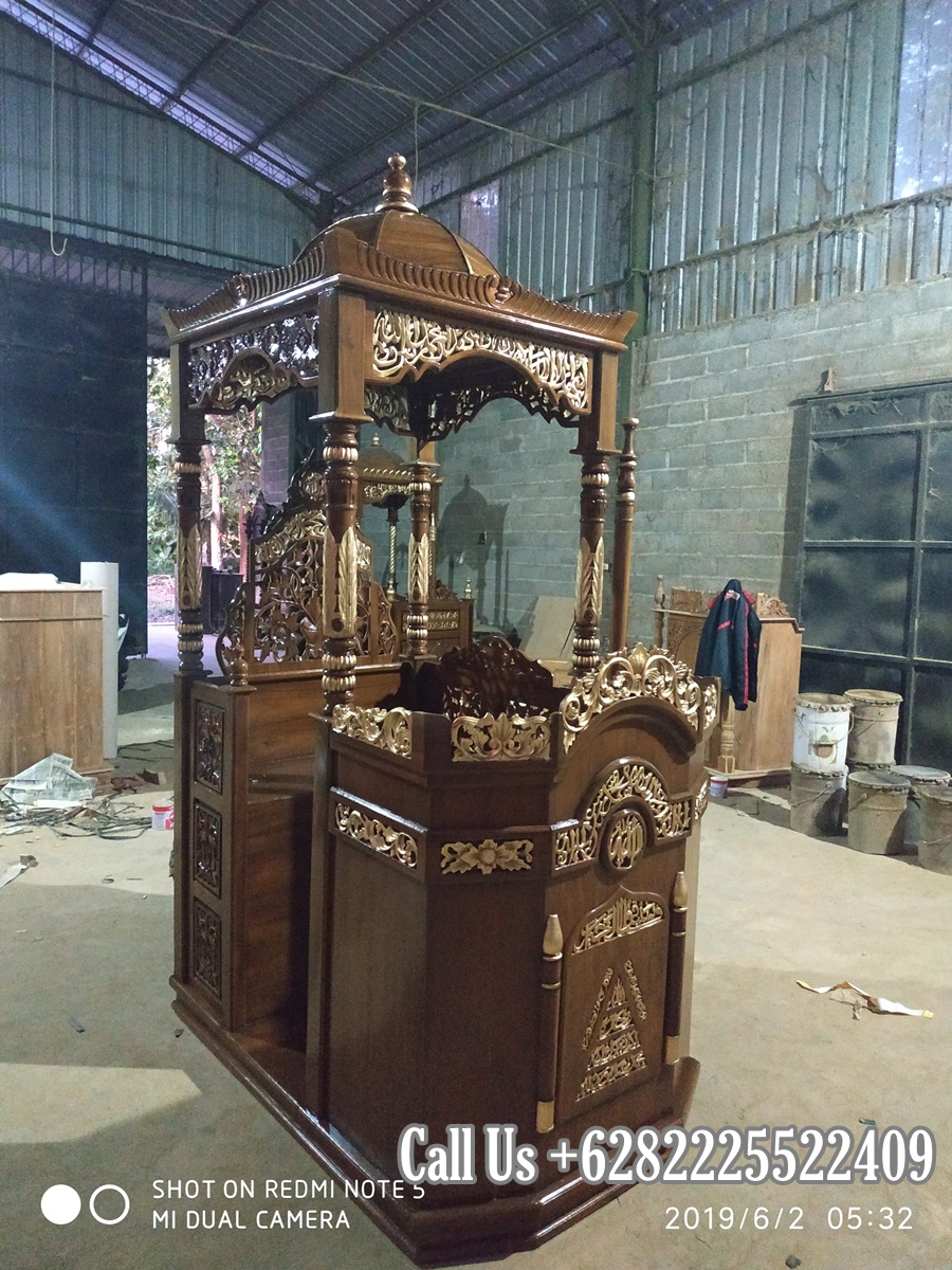 Mimbar Masjid Kayu Jati Buatan Jepara