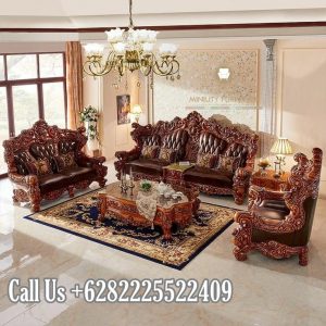 Set Kursi Tamu Sofa Jati Ukiran Cantik Jepara