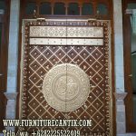 Pintu Masjid Minimalis Kayu Jati Variasi Kuningan