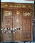 Pintu Masjid Kayu Jati Ukiran Kaligrafi Terbaru 2022
