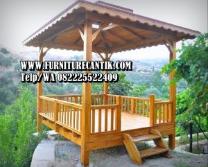 Gazebo Kayu Jati Minimalis Natural