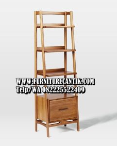 Rak Buku Minimalis Kayu Jati Terbaru