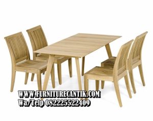 Set Meja Makan 4 Kursi Kayu Jati