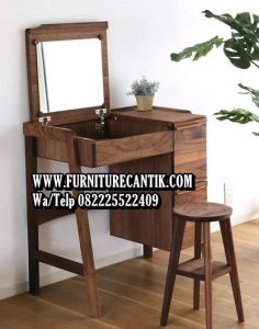 Meja Rias Kayu Jati Minimalis Cermin Modern