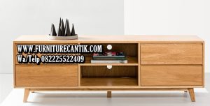 Meja TV Kayu Jati Modern Eropa
