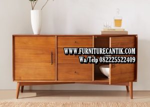 Meja Tv Kayu Jati Mewah Modern