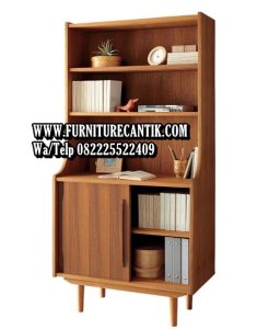 Rak Buku Kayu Jati Antik Minimalis Modern