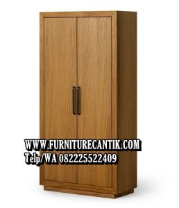 Lemari Pakaian Minimalis Natural Jati