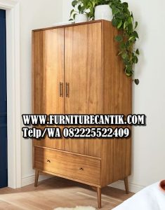 Lemari Pakaian Mewah Natural Kayu Jati