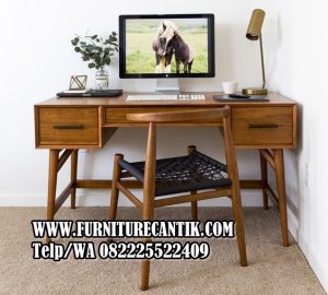 Meja Belajar Minimalis Kayu Jati Desain Modern