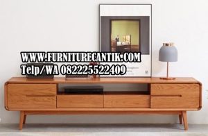 Meja TV Minimalis Estetik Kayu Jati