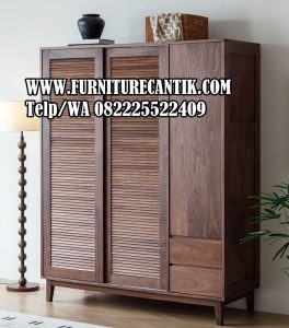 Lemari Pakaian Minimalis Estetik Modern Jati
