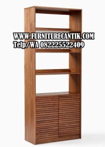 Rak Buku Kayu Jati Modern Simpel Minimalis