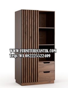 Lemari Pakaian Minimalis Modern Kayu Jati