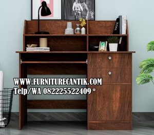 Meja Belajar Minimalis Mewah Kayu Jati Modern
