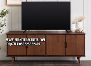 Meja TV Minimalis Desain Modern Kayu Jati