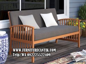 Kursi Teras Panjang Minimalis Modern Jati
