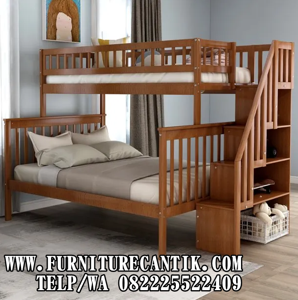 Tempat Tidur Dipan Ranjang Tingkat Kayu Jati