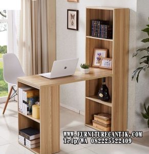 Meja Belajar Kayu Jati Desain Modern Cantik