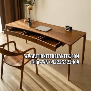 Meja Belajar Minimalis Estetik Modern Jati