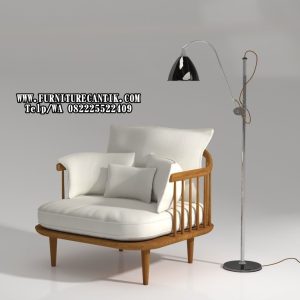 Kursi Santai Modern  Kayu Jati Desain Sandaran Jaring
