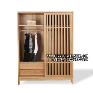 Lemari Kayu Jati Model Jaring Tradisional