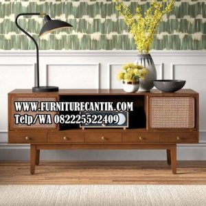 Meja Bufet TV Kayu Jati Modern