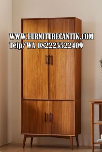 Lemari Pakaian 2 Pintu Plus Laci Kayu Jati