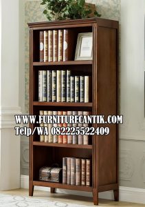 Rak Buku Minimalis Kayu Jati Serbaguna