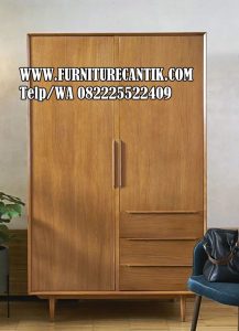 Lemari Pakaian Kayu Jati Mewah Scandinavian