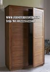 Lemari Pakaian Modern Kayu Jati 2 Pintu