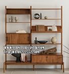 Rak Buku Minimalis Modern Kombinasi Laci