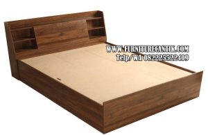 Dipan Minimalis Kayu Jati Kombinasi Laci