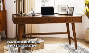 Meja Belajar Modern Plus Laci Kayu Jati