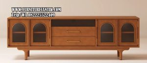 Meja TV Minimalis Variasi Laci Kayu Jati