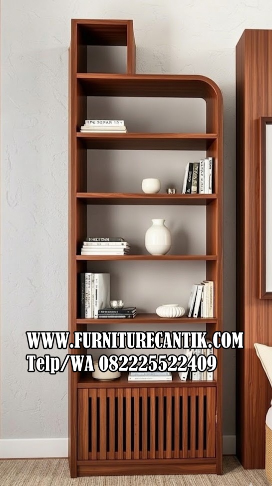 Rak Buku Minimalis Modern Jati Terbaru