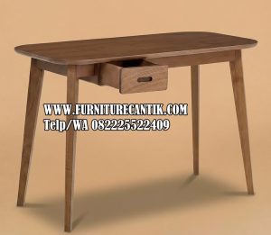 Meja Belajar Minimalis Laci Modern Kayu Jati