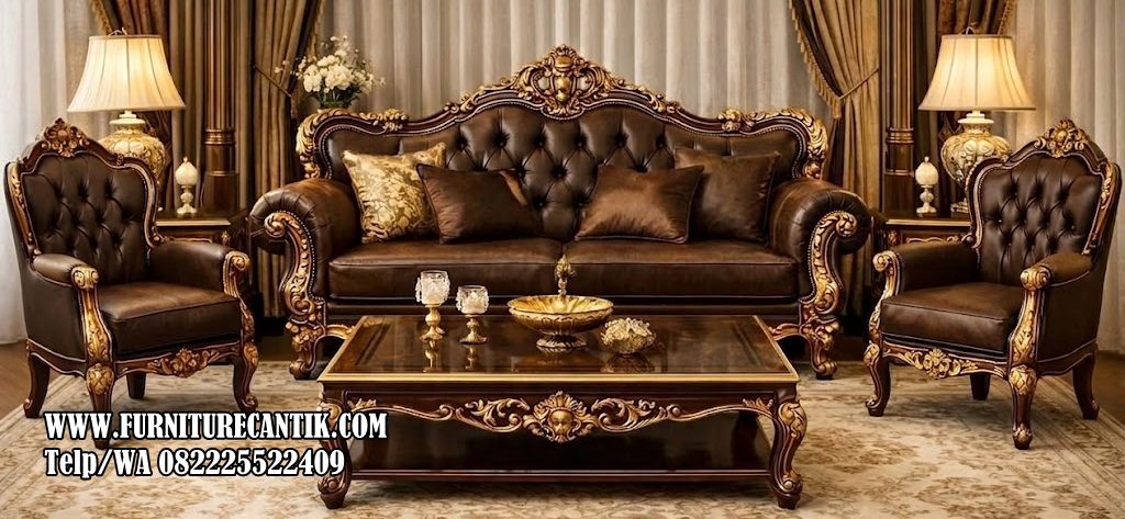Sofa Ukiran Khas Jepara Kayu Jati Mewah