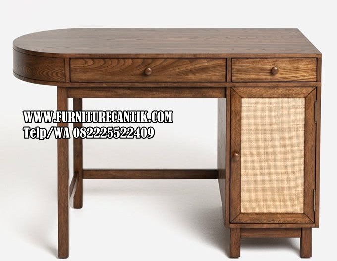 Meja Belajar Jati Solid Desain Vintage