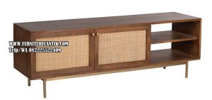 Meja TV Minimalis Modern Laci Rotan