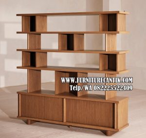 Rak Buku Minimalis Serbaguna Kayu Jati